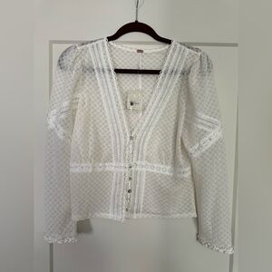 NWT Free People Lace Kika Blouse